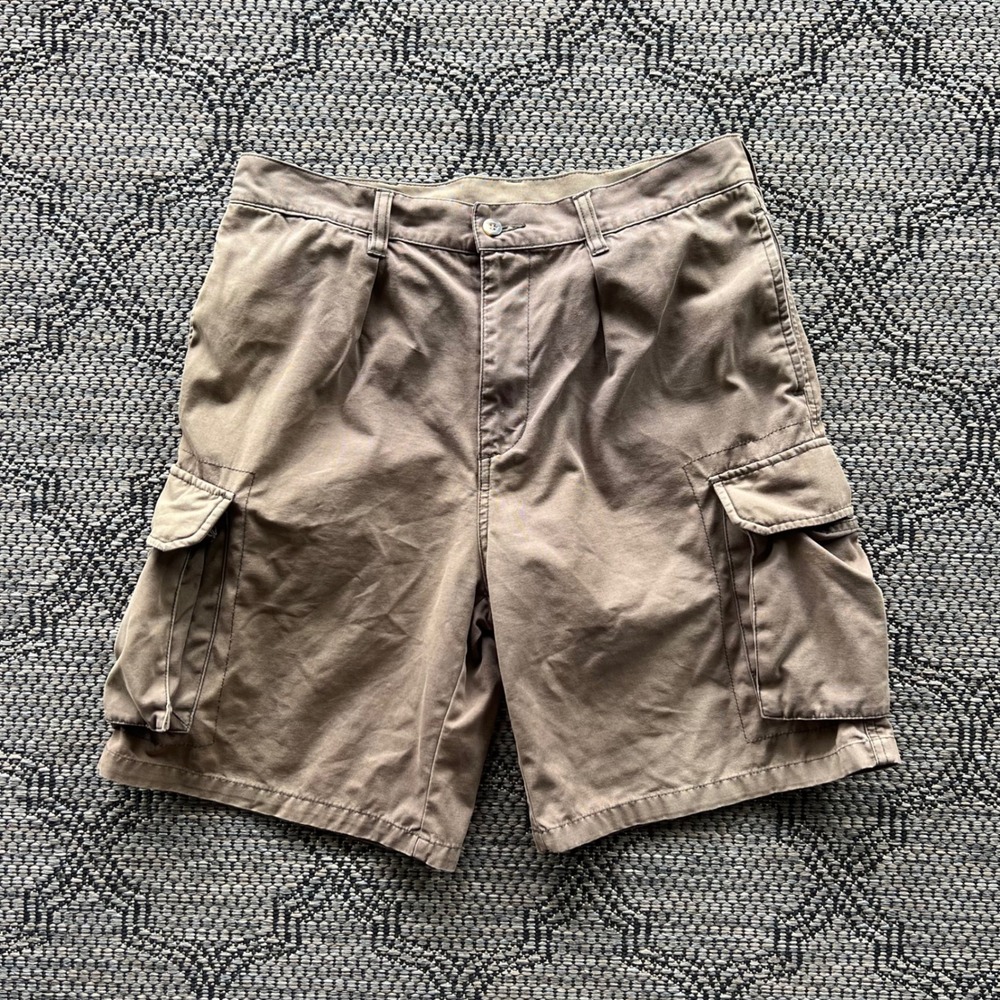 Woolrich Shorts Mens 32 Brown Cargo Canvas Rugged Outdoor Utility Faded Y2K